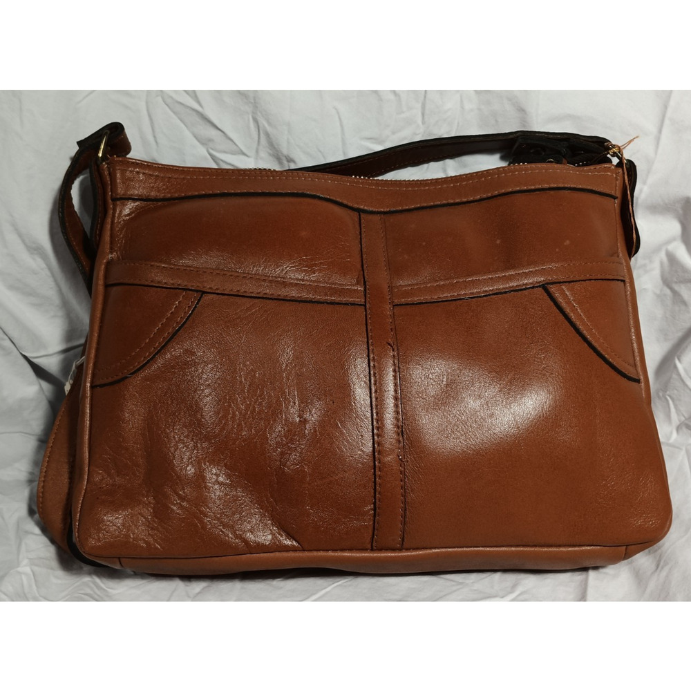 MCI Fine Handbags VTG Brown Leather Shoulder Bag Purse Made in Hong Kong NOS - Picture 2 of 6